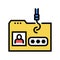 hacking user folder color icon vector illustration