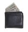 Hackneyed purse with dollars