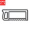Hacksaw line icon, construction and carpentry, handsaw sign vector graphics, editable stroke linear icon, eps 10.