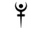 Hades or Pluto Astrology Alphabet Symbol, dwarf planet or planetoid. Astrological mystic hieroglyphic sign. Astrological calendar