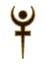 Hades or Pluto Astrology Alphabet Symbol, dwarf planet or planetoid. Old Astrological mystic hieroglyphic sign. Astrological sign