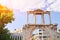 Hadrian`s gate of new city of Athens. The Arch of Hadrian, commonly Hadrian`s Gate, is a monumental gateway resembling a Roman