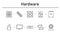 Hadrware simple concept icons set