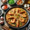 Haemul Pajeon, A savory pancake made with a variety of seafood, green onions, and batter, pan-fried until crispy