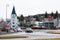 Hafnarfjordur street view with small Church