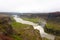 Hafragilsfoss falls in summer season view, Iceland