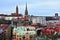 Haga Oscar Fredrik church aerial panorama, Gothenburg, Goteborg Sweden