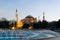 The Hagia Sophia Byzantine architecture and fountain in Istanbul