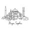 Hagia Sophia continuous line vector illustration