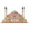 Hagia Sophia at Istanbul flat design isolated vector icon