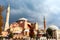 Hagia Sophia in Istanbul. The world famous monument of Byzantine architecture. View of the St. Sophia Cathedral at