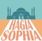 Hagia Sophia Silhouette, Istanbul Turkey. Vector illustration