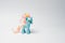 Hai, Ukraine - August 10, 2017: colorful toy pony from the famous cartoon My Little Pony on the white background.