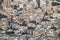 Haifa, Israel - October 2018: Aerial view of downtown Haifa, Residential area, Northern Israel. Solar panels and roof boilers