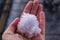 Hail balls in march, natural springtime weather, can cause damages
