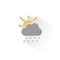 Hail, cloud and sun. Isolated color icon. Weather vector illustration