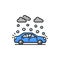 Hail natural disaster, insurance car accident icon