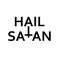 Hail Satan- Antichrist quote with inverted cross occult symbol