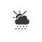 Hail, sun and cloud. Icon. Weather glyph vector illustration