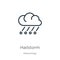 Hailstorm icon. Thin linear hailstorm outline icon isolated on white background from meteorology collection. Line vector sign,