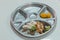 Hainanese chicken rice with crispy chicken. Hainanese chicken rice , Thai gourmet steamed chicken with rice. served with garlic-gi