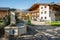 Hainzenberg, Austria - 10.17.2022: Typical big Tyrol houses in village in Austrian Alps.