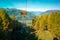 Hainzenberg, Austria - 10.17.2022: Valley of Zillertal with cableway cables. Cableway from Hainzenberg to Bergstation