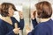 Hair Brush Woman Mirror Surprised Split Ends