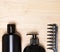Hair care and styling products background