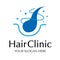 Hair clinic vector logo color style isolated