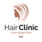 Hair clinic vector logo gradient color style