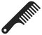 Hair comb icon. Black plastic brush symbol