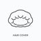 Hair cover line icon. Vector outline illustration of hair net, head protection flat sign. Worker protective equipment