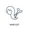 Hair Cut icon. Line element from hairdresser collection. Linear Hair Cut icon sign for web design, infographics and more