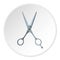 Hair cutting scissors icon circle