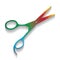 Hair cutting scissors sign. Vector. Colorful icon with bright te
