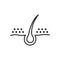 Hair Dandruff Line Icon. Unhealthy or Dirty Follicle Outline Icon. Dermatology Problem of Hair Dandruff Linear Pictogram