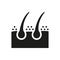 Hair Dandruff Silhouette Icon. Dermatology Problem of Hair Dandruff Black Pictogram. Unhealthy or Dirty Follicle Icon