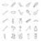 Hair Dress Salon and Grooming line Icons Pack