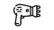hair dryer device line icon animation