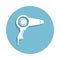 hair dryer icon in badge style. One of Bathroom collection icon can be used for UI, UX