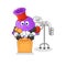 Hair dryer judge holds gavel. character vector