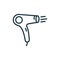 Hair Dryer Line Icon. Electric Blowdryer for Hair Styling Linear Pictogram. Professional Beauty Tool for Drying Hair