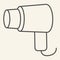 Hair dryer thin line icon. Hairdryer or blow dryer symbol, outline style pictogram on beige background. Hotel bathroom