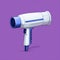 Hair Dryer Vector Illustration On Purple Background