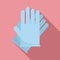 Hair dye gloves icon, flat style