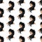 Hair health and care illustration seamless pattern