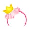 Hair Hoop or Headband with Crown as Carnival or Party Attribute Vector Illustration