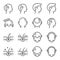 Hair loss icon illustration vector set. Contains such icons as Alopecia, bald, baldness, hair, hairless, loss, scalp, and more. Ex