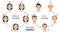 Hair loss stages, male and female alopecia circle infographic